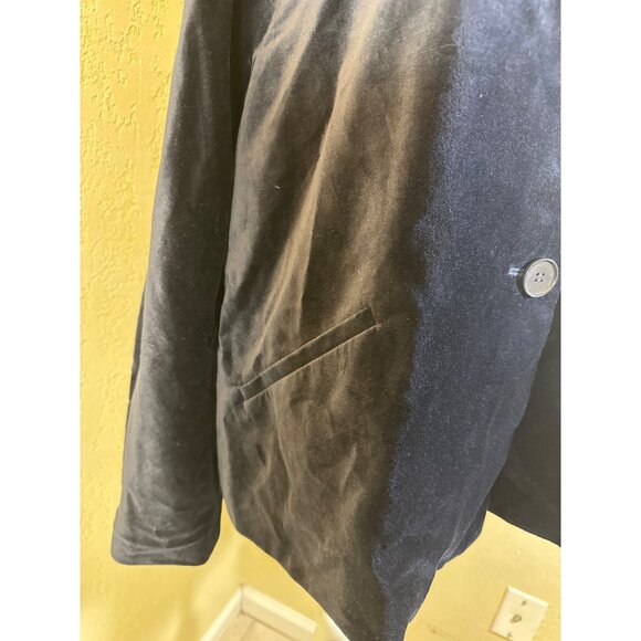 Talbots Womens Navy Blue Velvet Jacket Size 14 - Picture 5 of 9